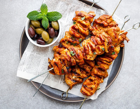 Woman with meat selection